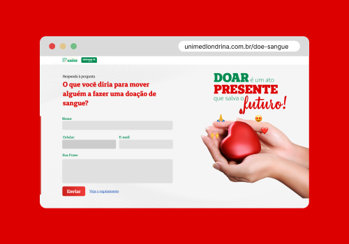 Landing Page Unimed Londrina Doe Sangue