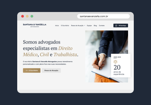 Site Santana e Vanzella Advogados